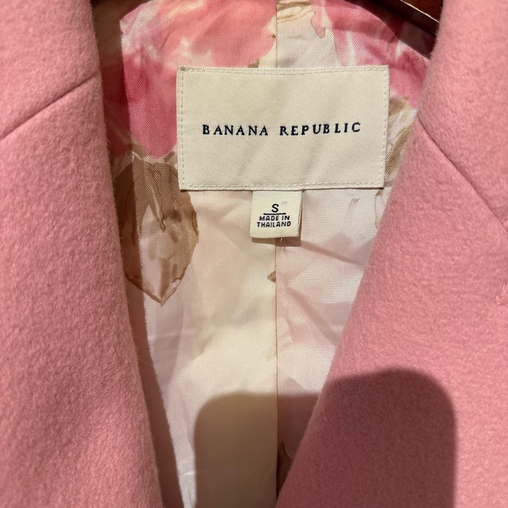 Banana Republic Pink Wool Trench Coat - Picture 2 of 7